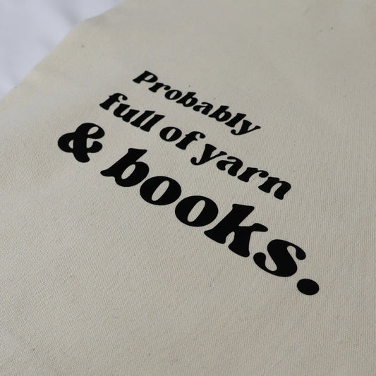 Yarn & Books Canvas Tote