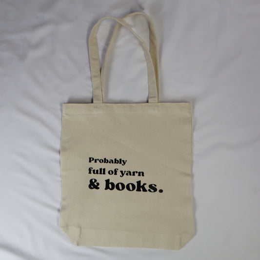 Yarn & Books Canvas Tote